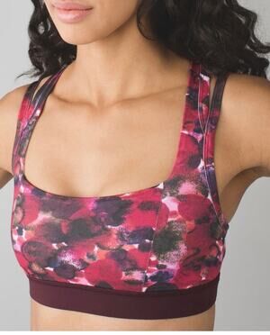 Lululemon Splendour Bra Size 6 Red & Black